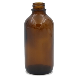 Boston Round Amber Glass Bottle