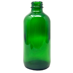 Boston Round Green Glass Bottle