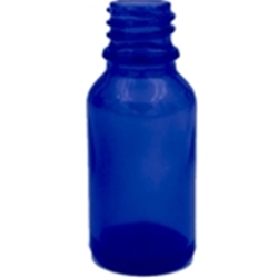 Boston Round Blue Glass Bottle
