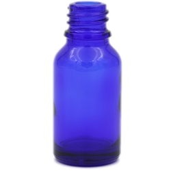 Boston Round Blue Glass Bottle