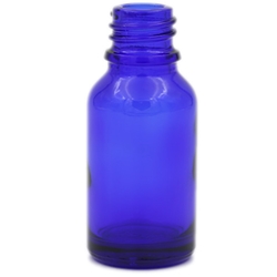 Boston Round Blue Glass Bottle