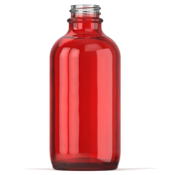 Boston Round Red Glass Bottle