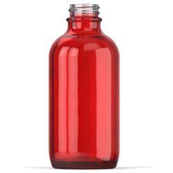 Boston Round Red Glass Bottle
